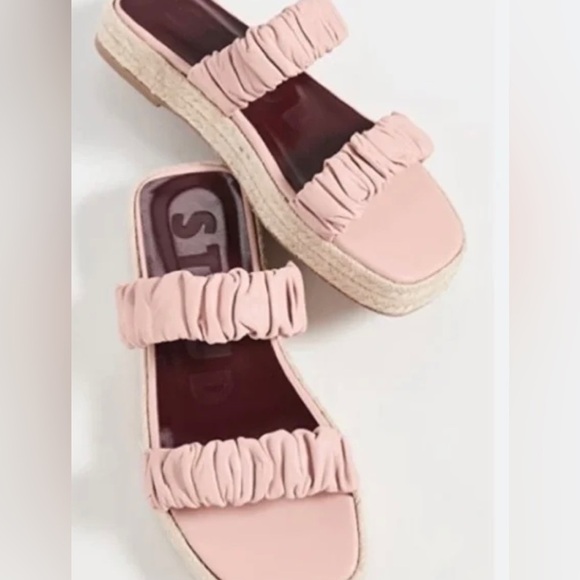 NEW Staud Espadrille Ruched Sandals in Dark Blush Size 9 - Picture 1 of 8